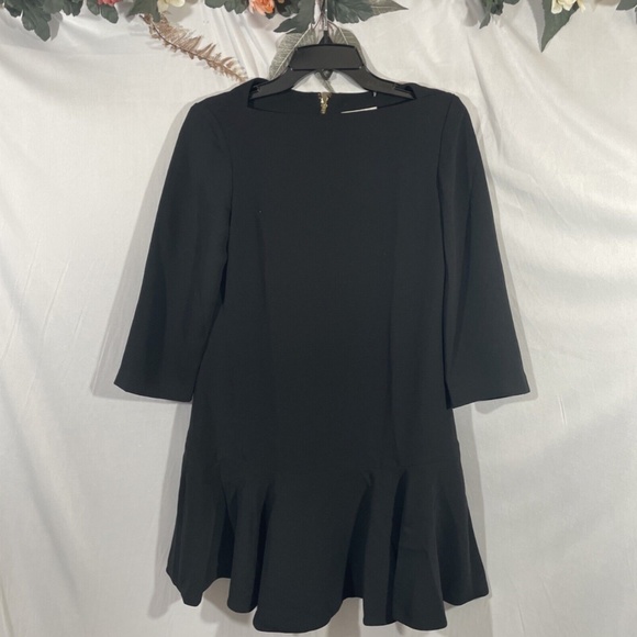 NWT $348 kate spade new york [ 2 ] Flounce Crepe‎ Mini Dress in Black - Picture 8 of 13